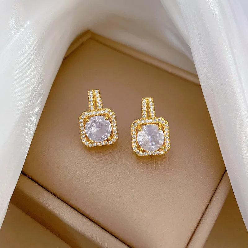 Luxury Square Zircon Jewelry Set – Elegant Wedding & Party Accessories