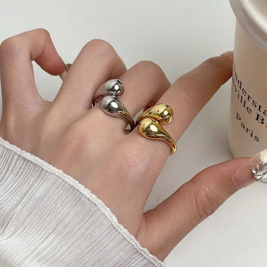 Elegant Double Ball Adjustable Ring for Women