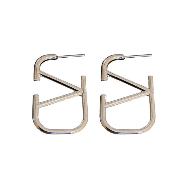 Modern Geometric Drop Earrings - Sleek and Stylish Design