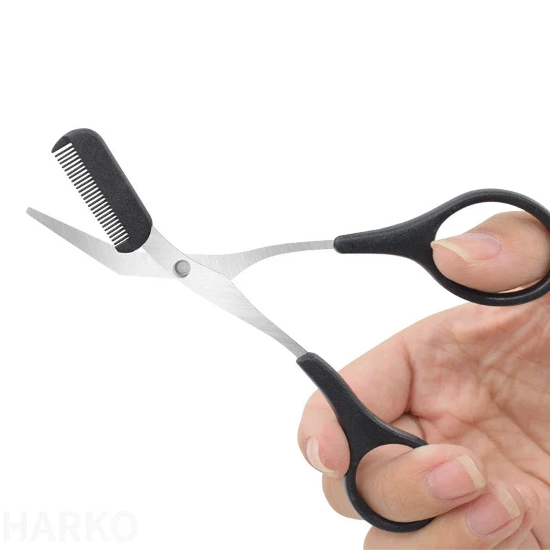 Precision Eyebrow Trimming Scissors with Comb – Stainless Steel Grooming Tool