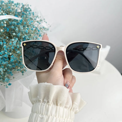 Vintage Big Frame Black Mirror Sunglasses