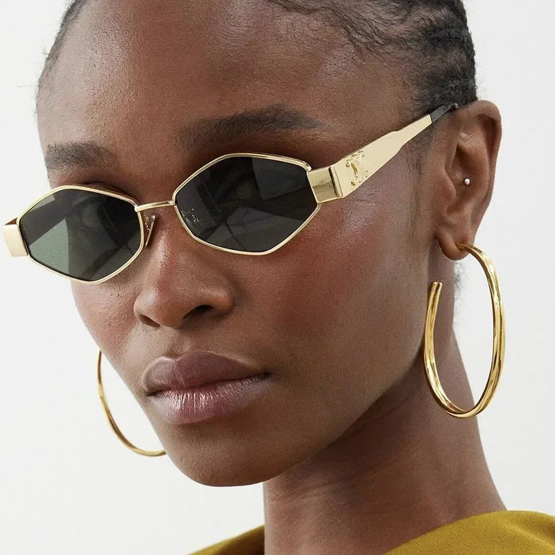 Vintage Punk Sunglasses – Rhombic Metal Frames for a Bold Look