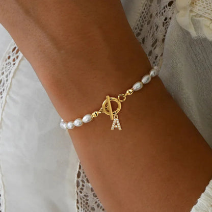 Trendy Pave Zircon 26 Initial Bracelet