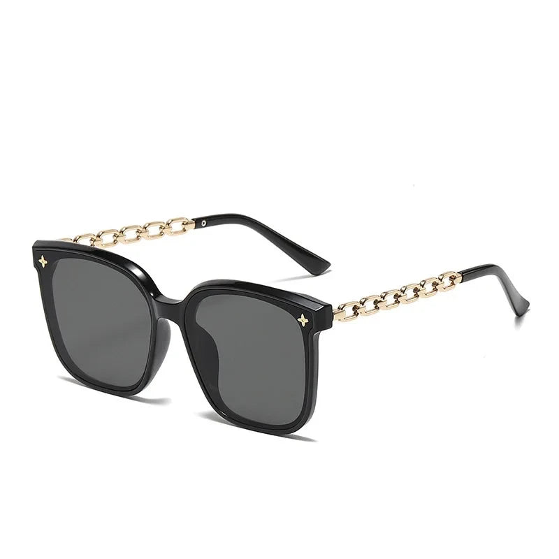 Vintage Big Frame Black Mirror Sunglasses