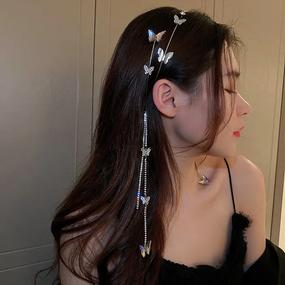 Long Tassel Chain Butterfly Hairbands