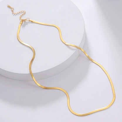 Gold Color Stainless Steel Snake Chain Necklace