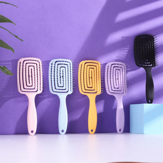 Square Hollow Massage Comb - Detangle & Relax with Style
