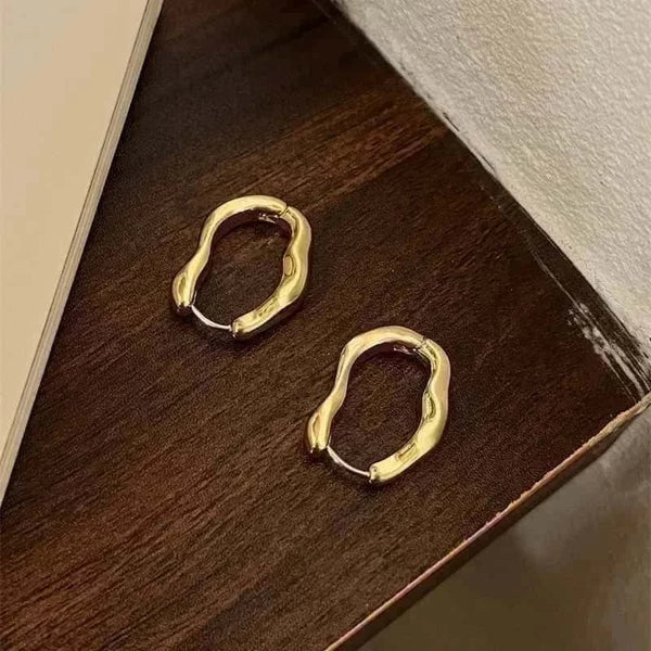 Vintage Metal Geometry Hoop Earring