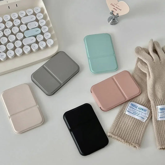 Compact Foldable Makeup Mirror - Sleek and Portable Design