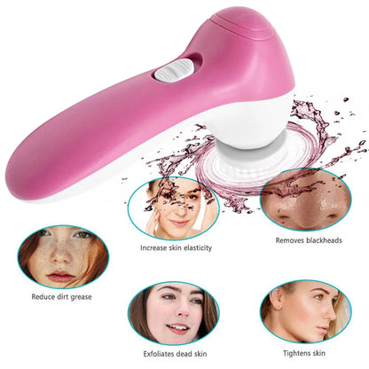 Electric 5 In 1 Facial Cleaning Brush