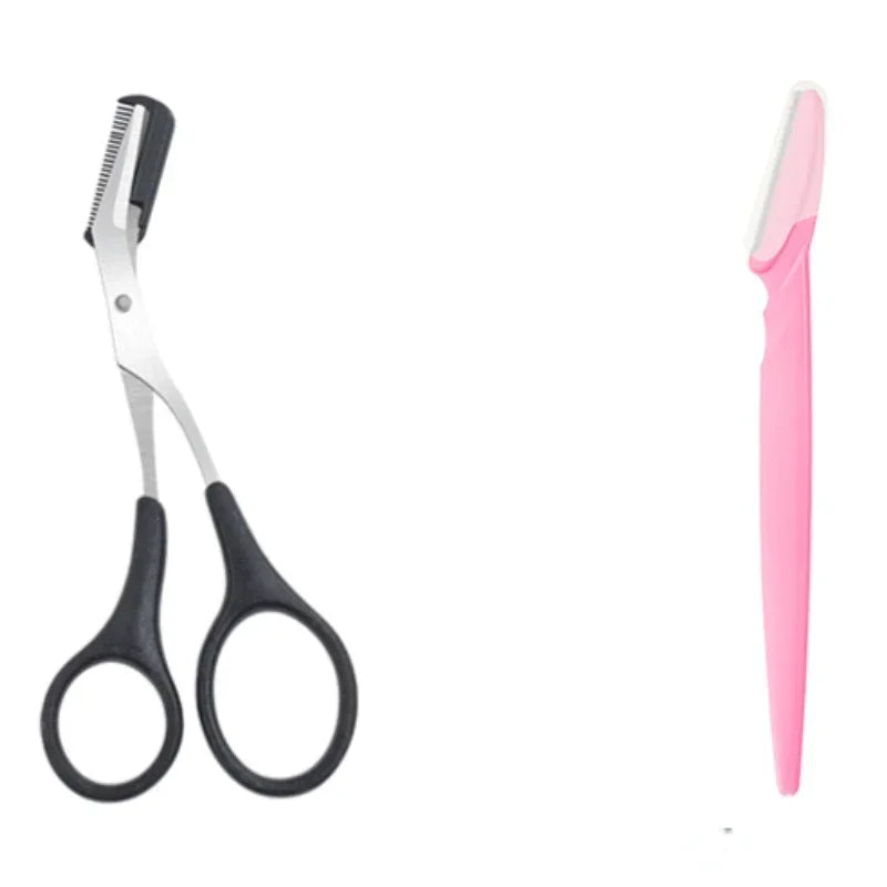 Precision Eyebrow Trimming Scissors with Comb – Stainless Steel Grooming Tool