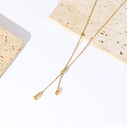 Stainless Steel Water Drop Pendant Necklace