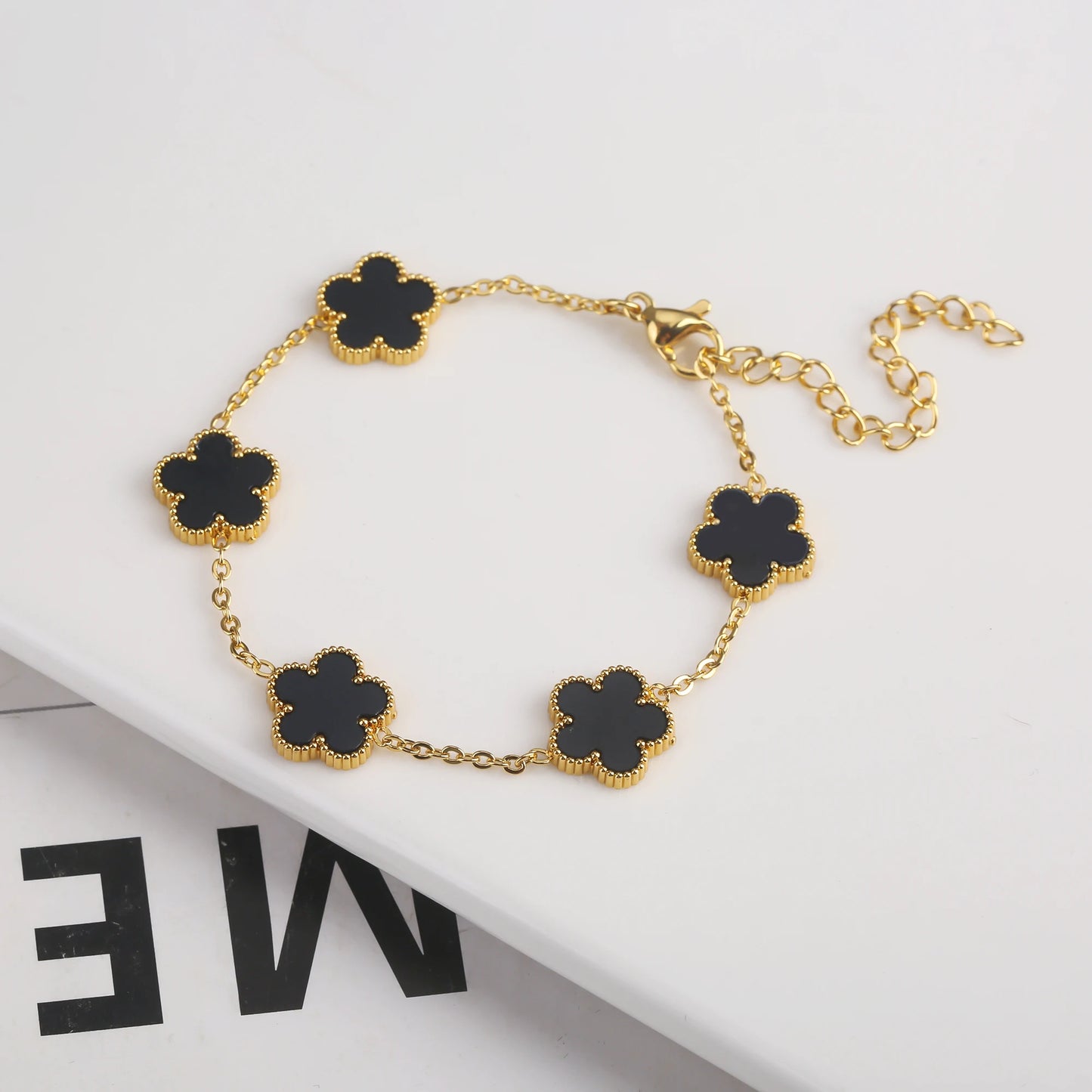 Gold Plated Stainless Steel 316L Plant Flower Bracelet