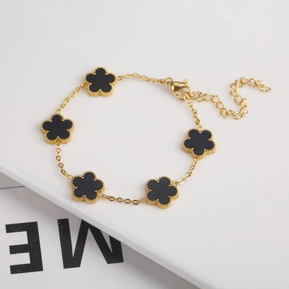 Gold Plated Stainless Steel 316L Plant Flower Bracelet