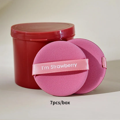 7-Piece Strawberry Makeup Sponge Set – Soft & Dual-Sided Beauty Puffs