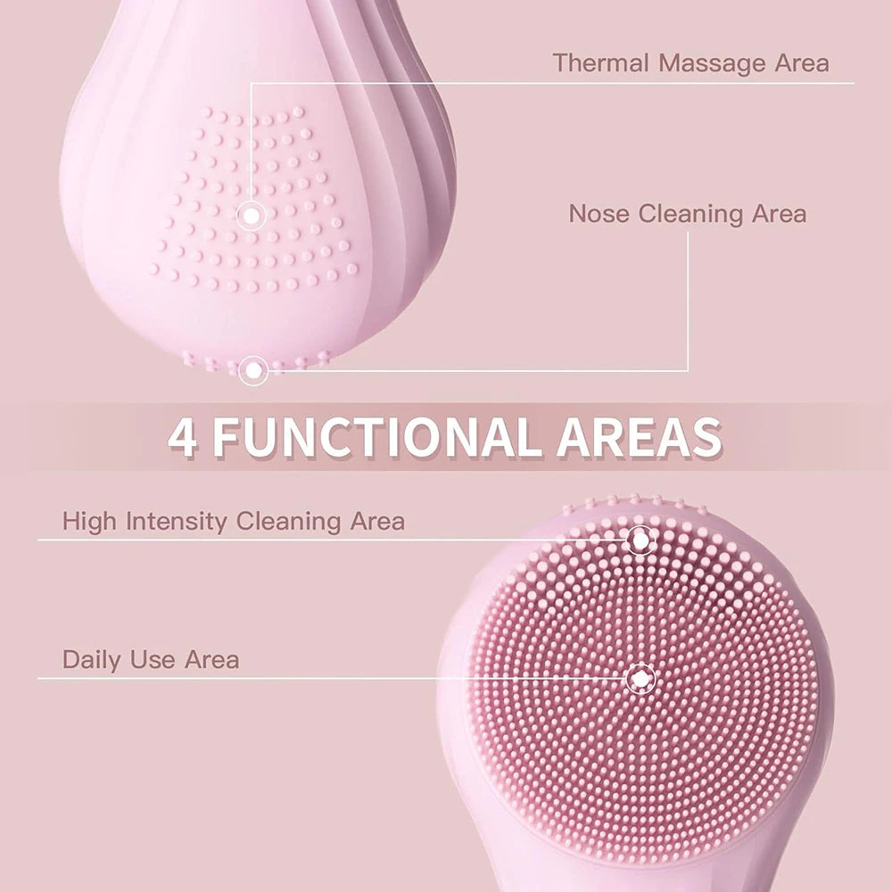 Sonic Waterproof Facial Cleansing Brush – Deep Clean & Exfoliating Skin Care Tool