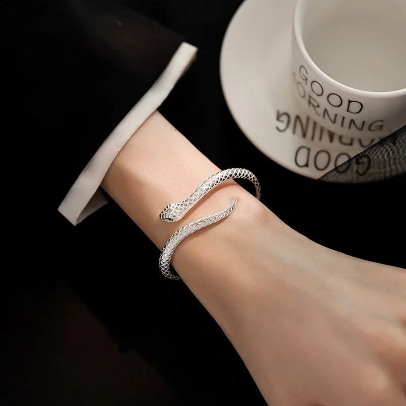 Silver Snake Shape Bracelet