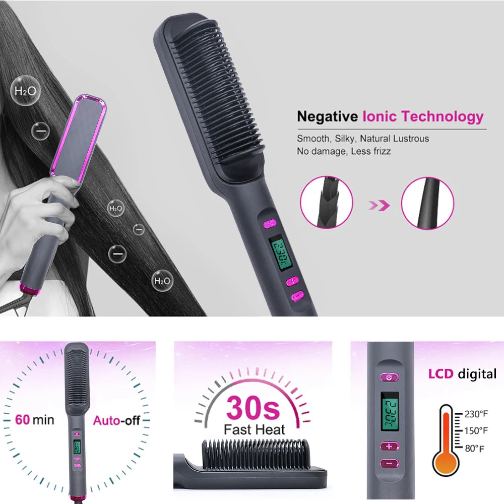 Electric Hot Comb Multifunctional Hair Straightener