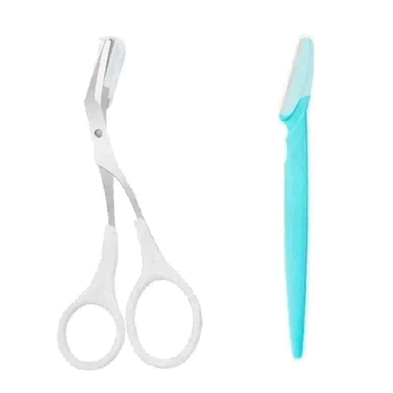 Precision Eyebrow Trimming Scissors with Comb – Stainless Steel Grooming Tool