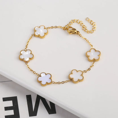 Gold Plated Stainless Steel 316L Plant Flower Bracelet