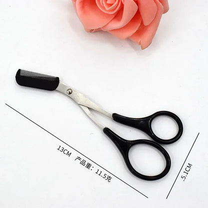 Precision Eyebrow Trimming Scissors with Comb – Stainless Steel Grooming Tool