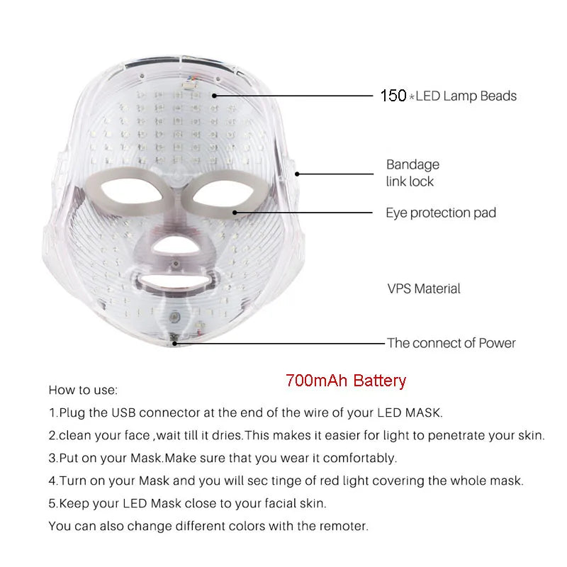 7 color LED Facial Mask