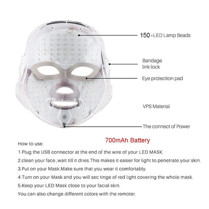 7 color LED Facial Mask