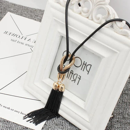 Fashion Pendant Necklace Tassel Long Winter Sweater Chain Necklace