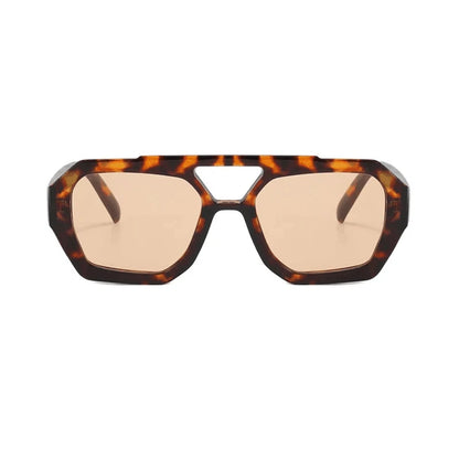 Retro Double-Bridge Sunglasses – Luxe Leopard Brown Gradient